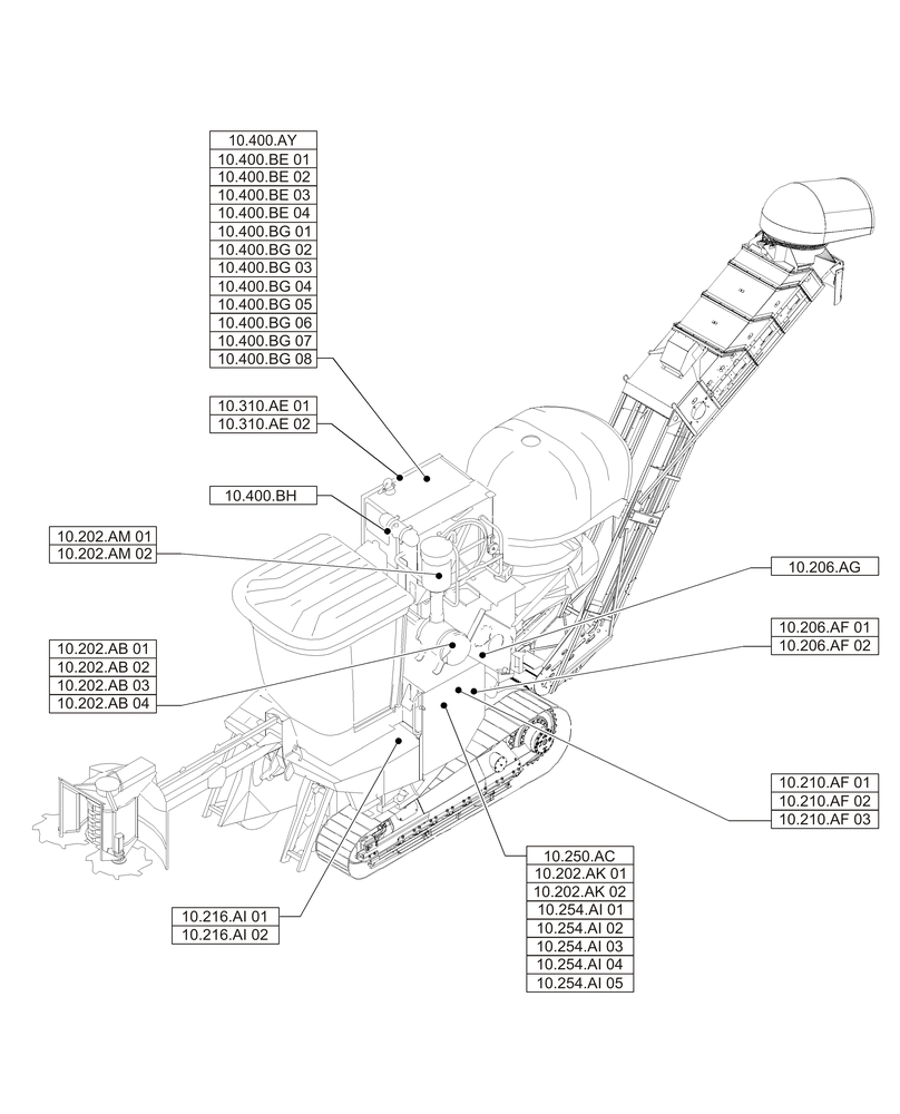Схема запчастей Case IH A8800 - (10.000.00[01]) - SECTION INDEX - ENGINE (10) - ENGINE