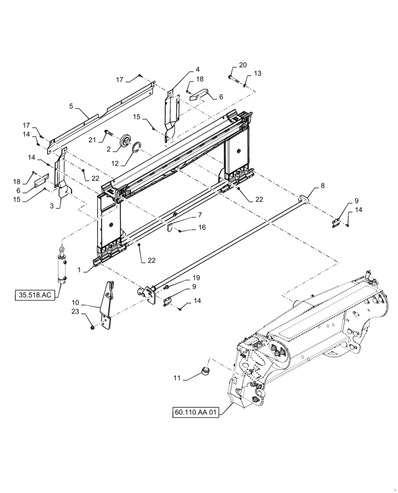 Схема запчастей Case IH 8240 - (60.110.AA[04]) - VAR - 425224, 425548, 425225, 425549 - ADAPTER, FEEDER (60) - PRODUCT FEEDING