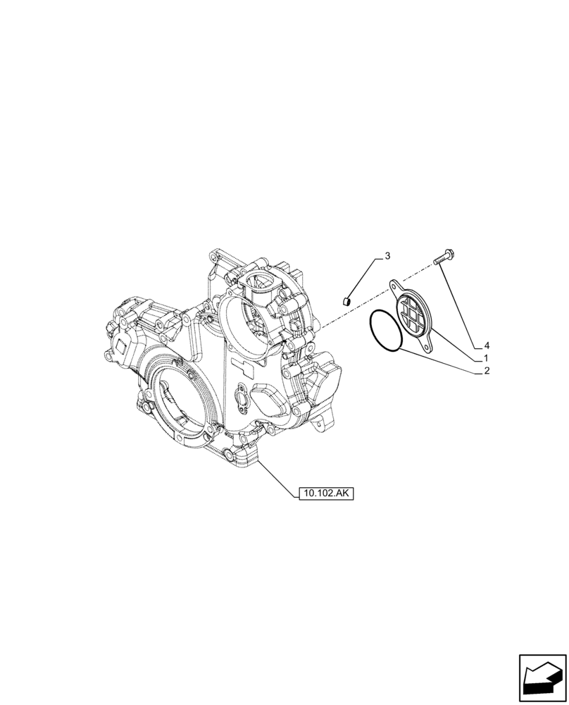 Схема запчастей Case IH F5GFL413A B006 - (10.102.AQ) - INJECTION PUMP DRIVE, COVER (10) - ENGINE