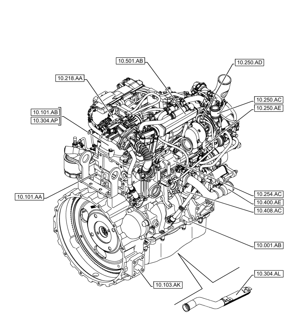 Схема запчастей Case IH F5GFL413A B006 - (00.000.10[02]) - PICTORIAL INDEX - ENGINE (00) - GENERAL & PICTORIAL INDEX