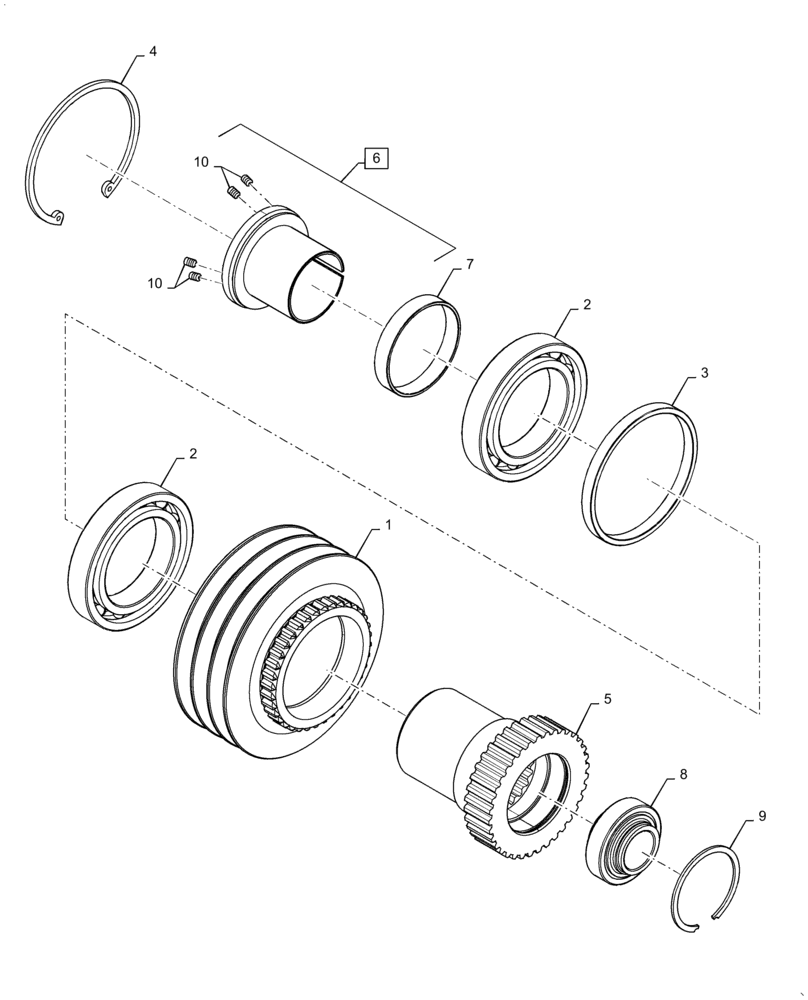 Схема запчастей Case IH 7240 - (73.210.AV[02]) - VAR - 425359, 425360, 425427, 425428 - STRAW CHOPPER, SPLINED, COUPLING (73) - RESIDUE HANDLING