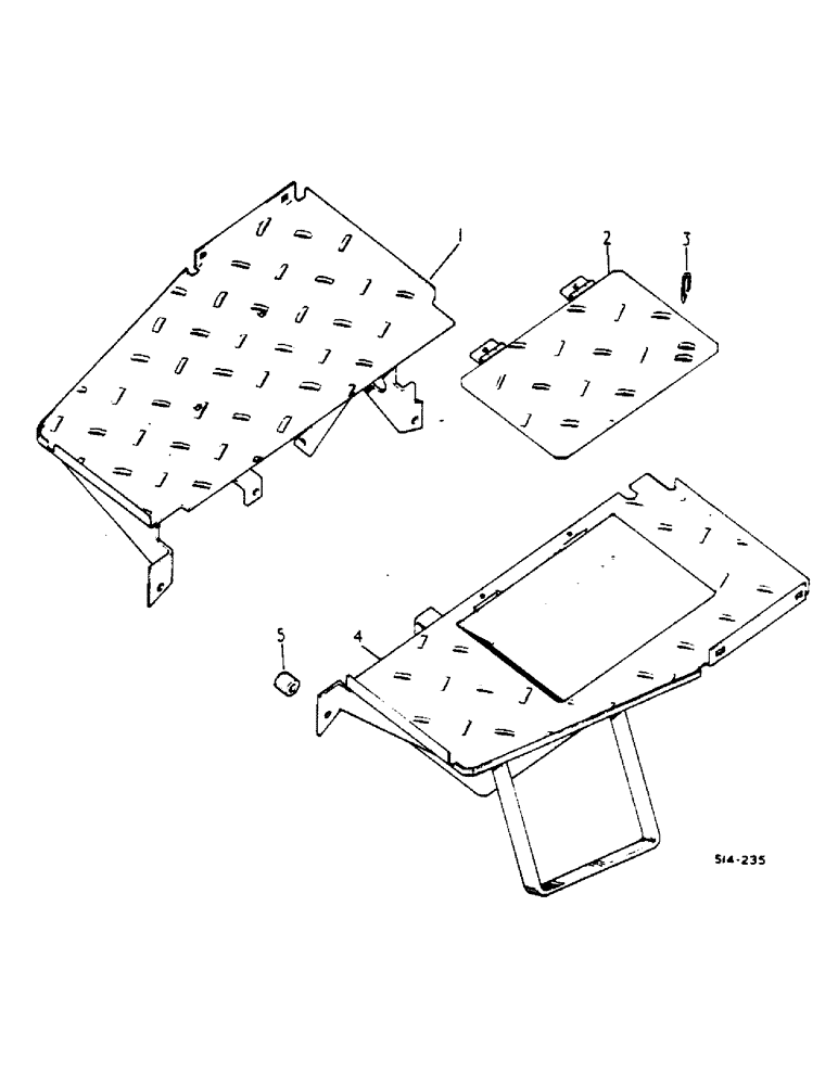 Схема запчастей Case IH 485 - (0I05-2) - PLATFORM MOUNTING STEP AND TOOLBOX, MACHINE NOT FITTED W/CAB (05) - SUPERSTRUCTURE