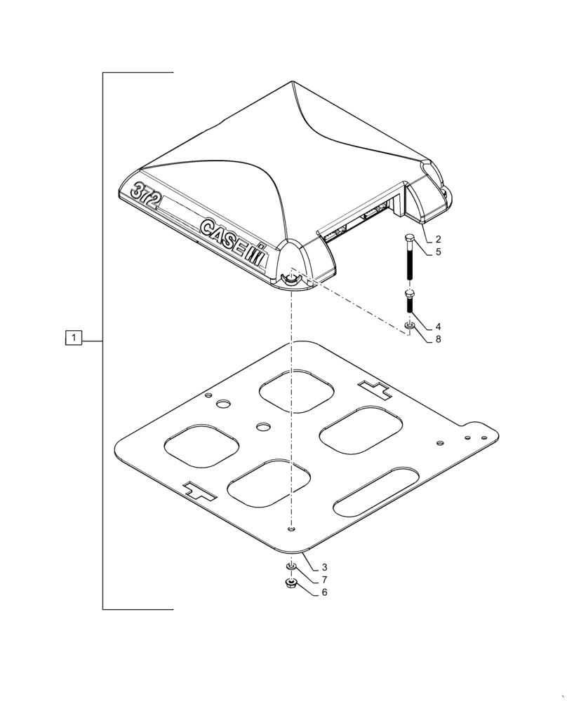 Схема запчастей Case IH 7140 - (55.911.AB[03]) - VAR - 425504 - AFS 372 GPS RECEIVER W/E/V/HP/XP (55) - ELECTRICAL SYSTEMS