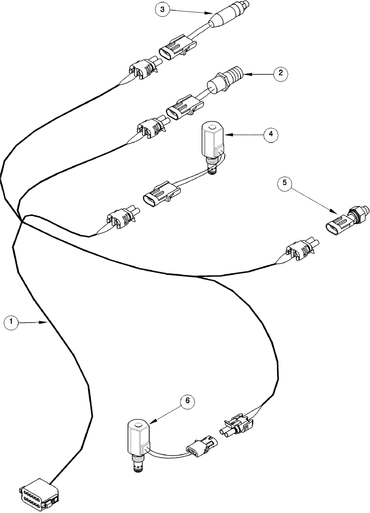 Схема запчастей Case IH 620 - (04-15) - HARNESS, TRANSMISSION (06) - ELECTRICAL SYSTEMS