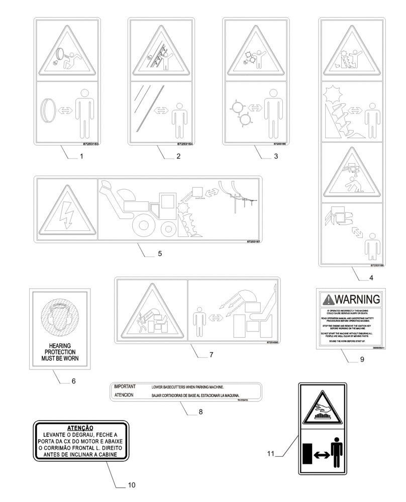Схема запчастей Case IH A8800 - (90.108.AC[03]) - SECURITY DECALS (90) - PLATFORM, CAB, BODYWORK AND DECALS