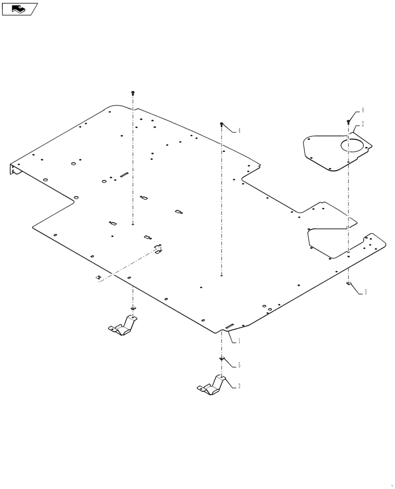 Схема запчастей Case IH 6130 - (90.100.BI[02]) - HOOD ASSY REAR, ENGINE SERVICE DECK (90) - PLATFORM, CAB, BODYWORK AND DECALS