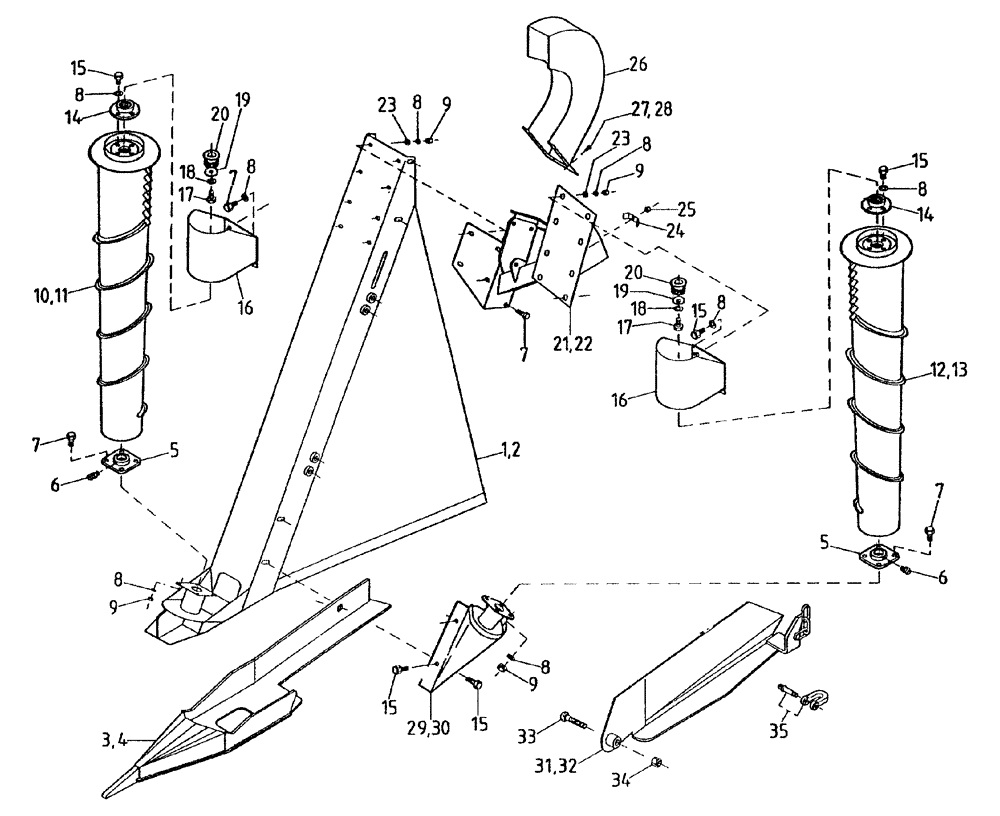 Схема запчастей Case IH 7700 - (A02[10A]) - CROPDIVIDERS Mainframe & Functioning Components