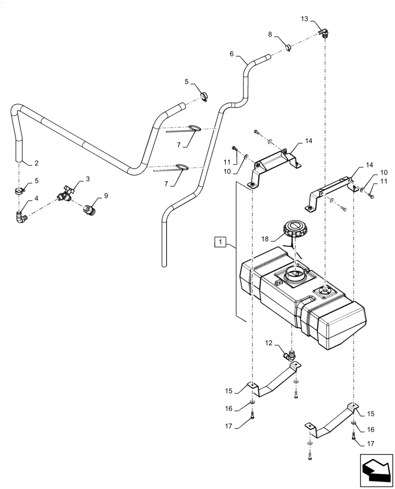 Схема запчастей Case IH PATRIOT 3340 - (78.110.AH[05]) - PERSONAL RINSE TANK (78) - SPRAYING