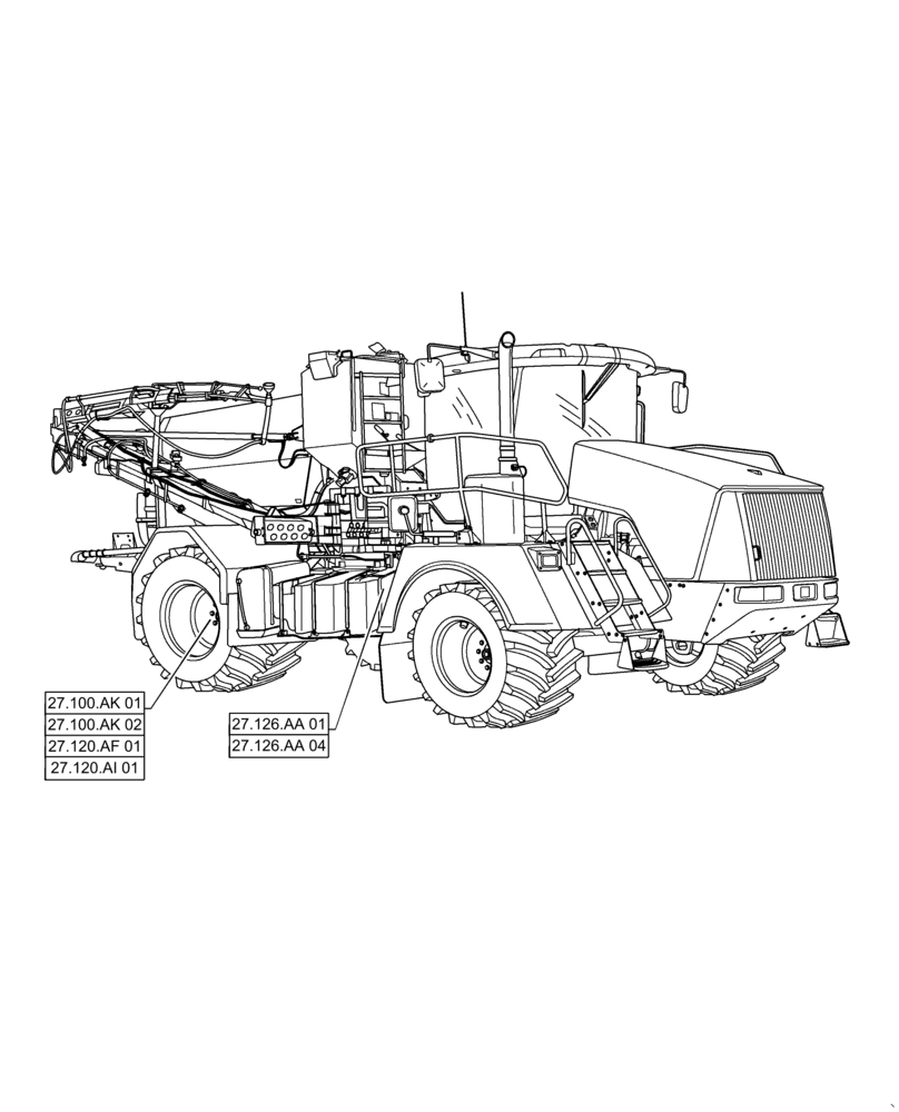 Схема запчастей Case IH TITAN 4540 - (27.000.00[02]) - SECTION INDEX - REAR AXLE SYSTEM (27) - REAR AXLE SYSTEM