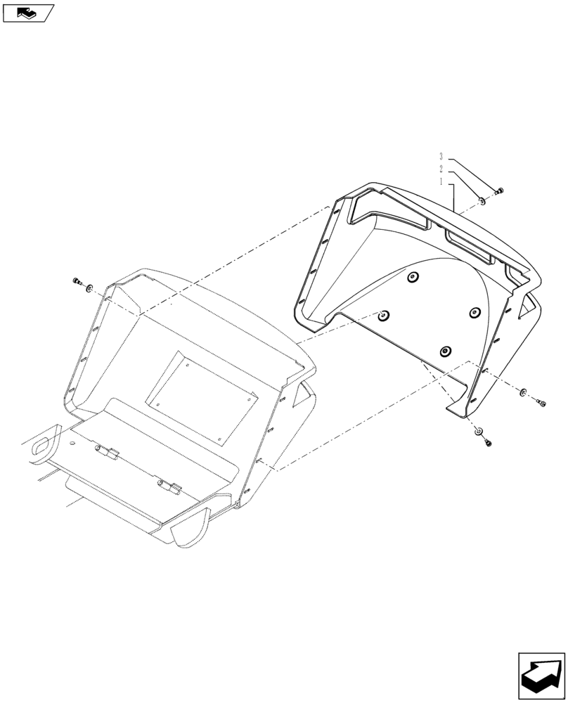Схема запчастей Case IH TITAN 4540 - (90.100.AV[01]) - FRONT FASCIA (90) - PLATFORM, CAB, BODYWORK AND DECALS