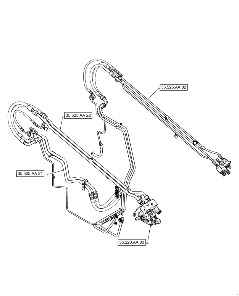 Схема запчастей Case IH TR340 - (35.525.010[02]) - HP HIGH FLOW AUXILIARY W/ 2ND AUX (35) - HYDRAULIC SYSTEMS