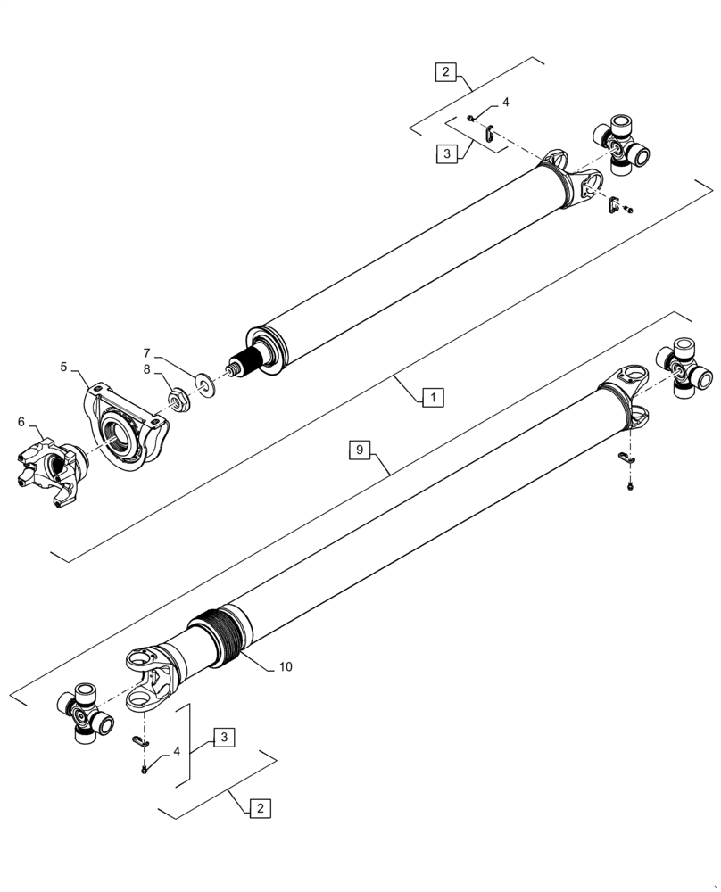 Схема запчастей Case IH TITAN 4040 - (27.126.AA[06]) - DRIVELINE BREAKDOWN, WITHOUT AUXILIARY TRANSMISSION, 4040, 4540 (27) - REAR AXLE SYSTEM