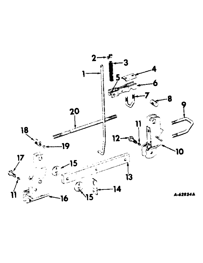Схема запчастей Case IH 461 - (U-09) - FIRST GANG PARALLEL LINKAGE, BUILT 1960 AND SINCE 
