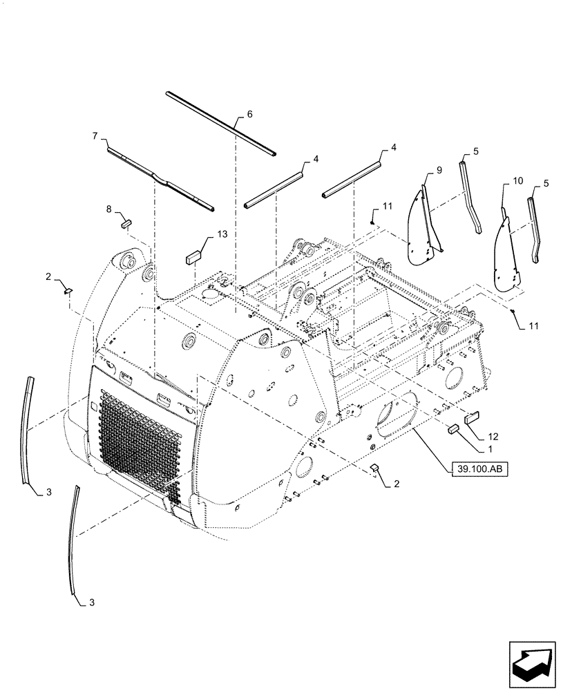 Схема запчастей Case IH TR310 - (90.105.CU) - COVERS & INSULATION (14-FEB-2017 AND BEFORE) (90) - PLATFORM, CAB, BODYWORK AND DECALS