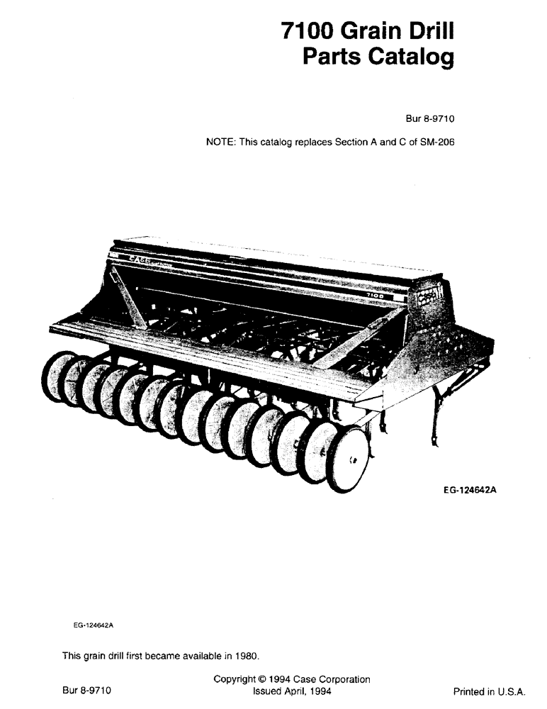 Схема запчастей Case IH 7100 - (1-1) - 7100 GRAIN DRILL PARTS CATALOG (00) - PICTORIAL INDEX