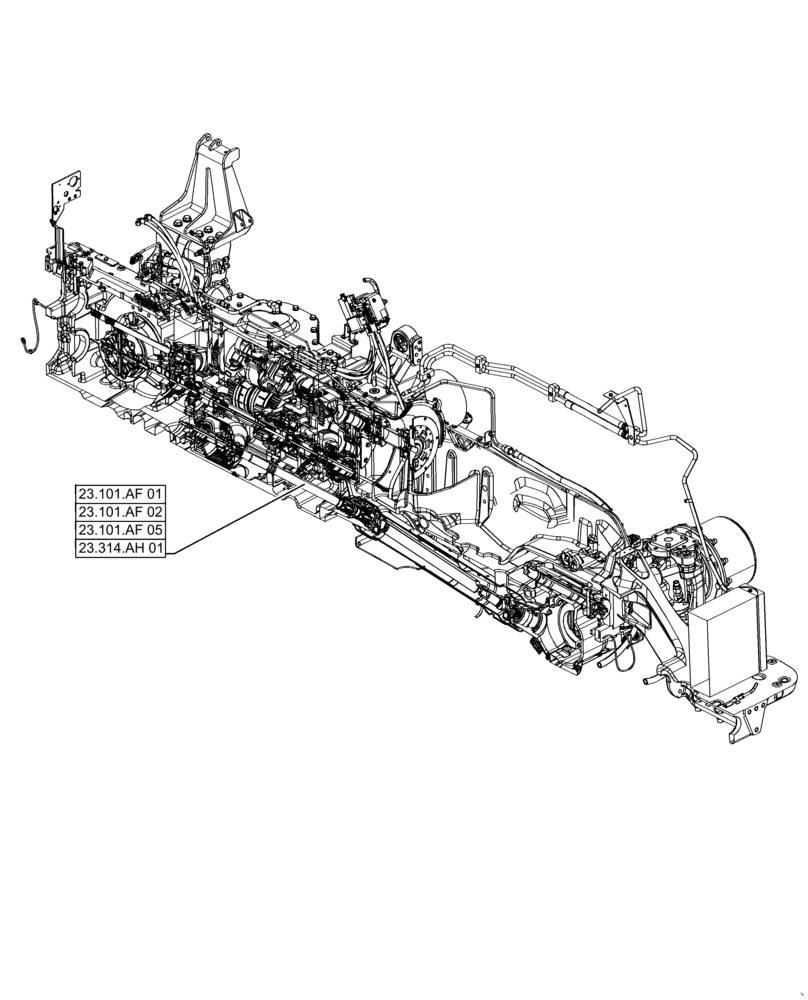 Схема запчастей Case IH MAGNUM 310 - (00.000.23[01]) - PICTORIAL INDEX - FOUR WHEEL DRIVE SYSTEM (00) - GENERAL & PICTORIAL INDEX