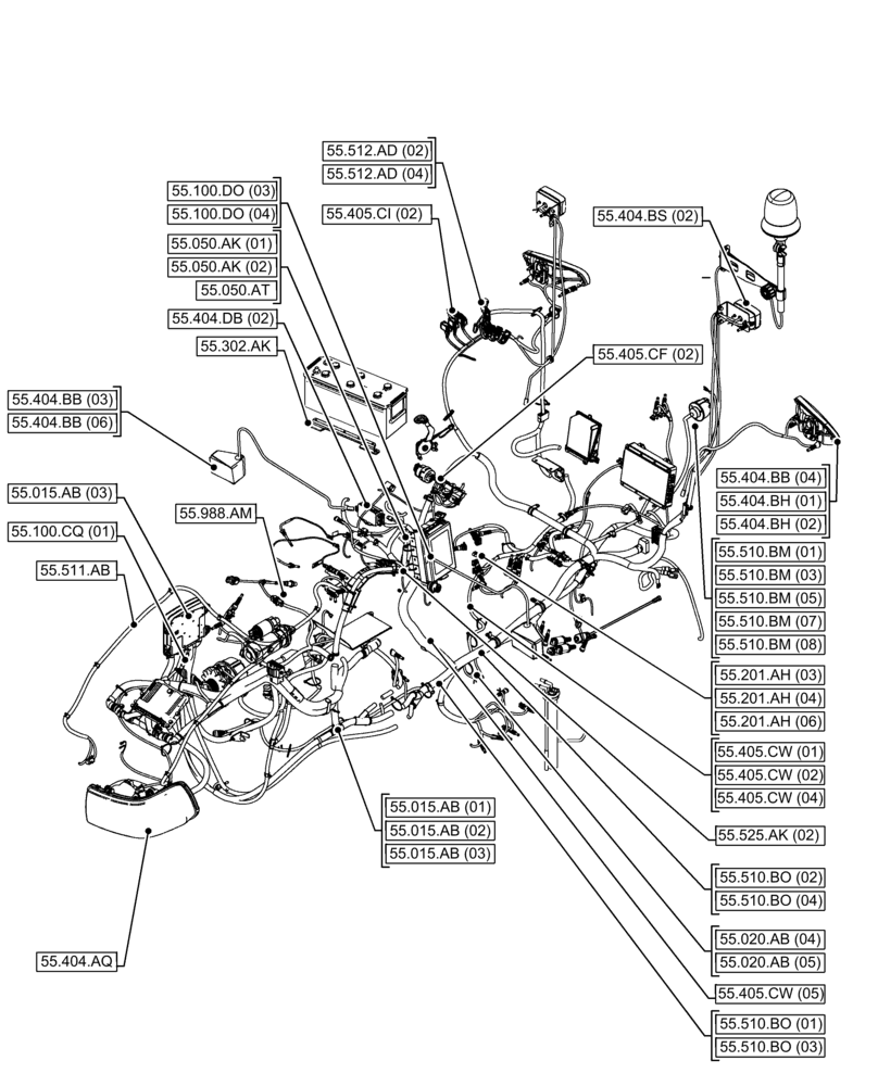 Схема запчастей Case IH FARMALL 110C - (55.000.00[04]) - SECTION INDEX - ELECTRICAL SYSTEMS (55) - ELECTRICAL SYSTEMS
