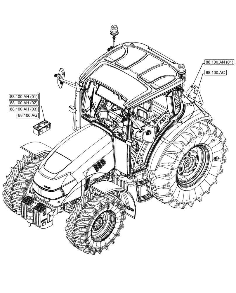 Схема запчастей Case IH FARMALL 100C - (88.000.00[01]) - SECTION INDEX - ACCESSORIES (88) - ACCESSORIES