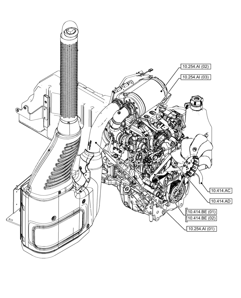 Схема запчастей Case IH FARMALL 120C - (10.000.00[02]) - SECTION INDEX - ENGINE (10) - ENGINE