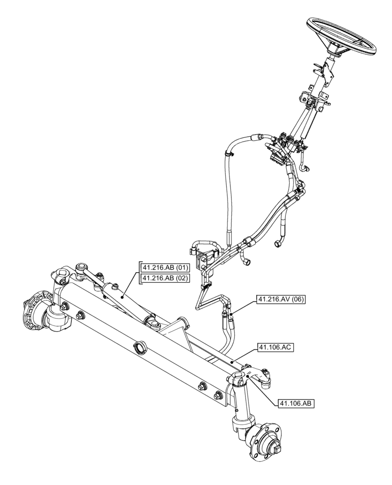 Схема запчастей Case IH FARMALL 120C - (41.000.00[02]) - SECTION INDEX - STEERING (41) - STEERING