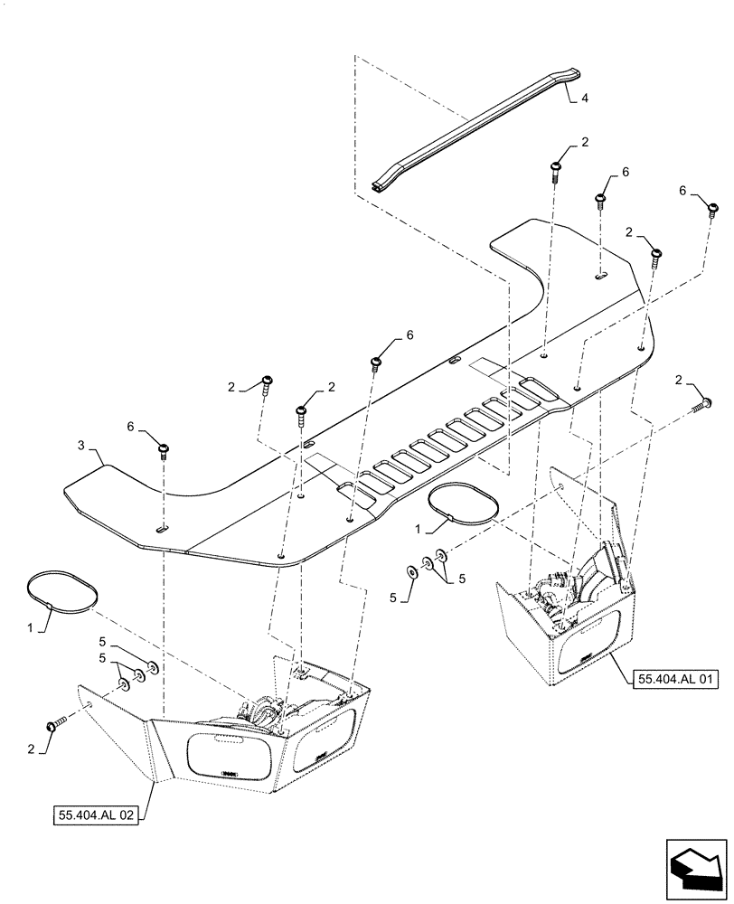 Схема запчастей Case IH SV280 - (55.404.AL) - FRONT LIGHT ASSY, W/ CORNER LIGHT, HD (55) - ELECTRICAL SYSTEMS