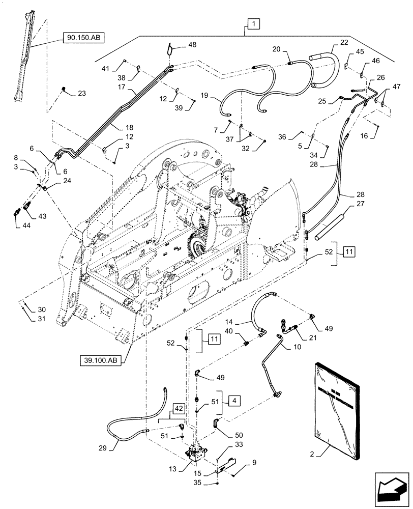 Схема запчастей Case IH TV380 - (88.100.35[16]) - DIA KIT, 2ND FRONT HYDRAULIC AUXILIARY, VERTICAL BOOMS, (SV250,SV300,TV380) (88) - ACCESSORIES
