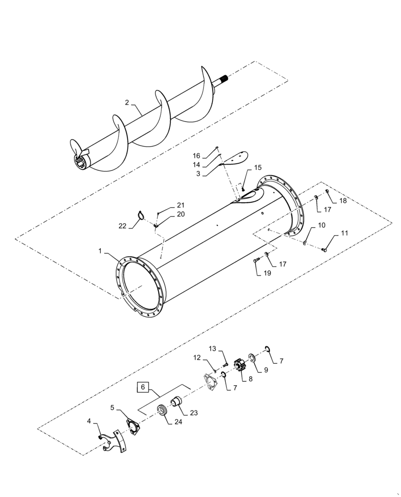 Схема запчастей Case IH 7140 - (80.180.AQ[03]) - VAR - 425078, 722983, 425077 - EXTENSION, UNLOADING TUBE, 4.4 FOOT (80) - CROP STORAGE/UNLOADING