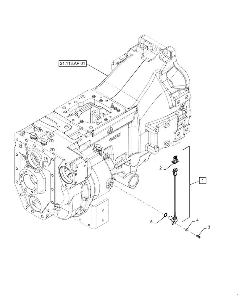Схема запчастей Case IH MAGNUM 200 - (55.020.AA[01]) - VAR- 429326, 729571 - SPEED SENSOR, POWERSHIFT (55) - ELECTRICAL SYSTEMS