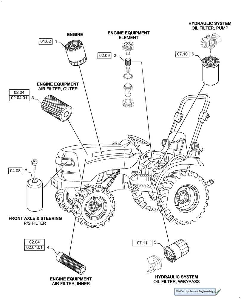 Схема запчастей Case IH D45 - (05.100.03[01]) - FILTERS, DX45 (00) - GENERAL