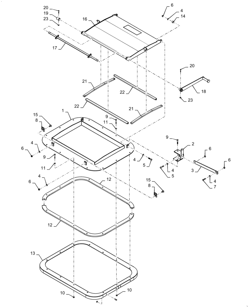 Схема запчастей Case IH 4765 - (77.100.AC[01]) - TANK LID RIGHT (77) - SEEDING/PLANTING