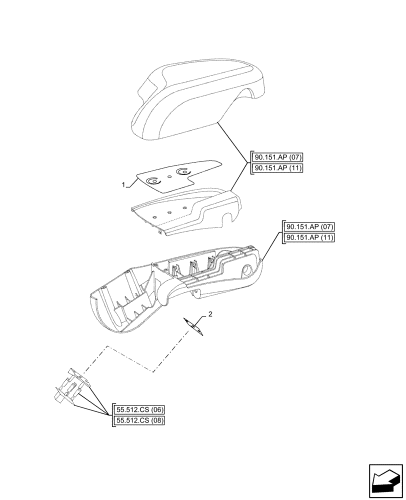 Схема запчастей Case IH MAXXUM 150 - (90.108.AA[08]) - VAR - 390021 - DECALS, ELECTRONIC CONTROLS, EDC, W/ SLIP CONTROL (90) - PLATFORM, CAB, BODYWORK AND DECALS