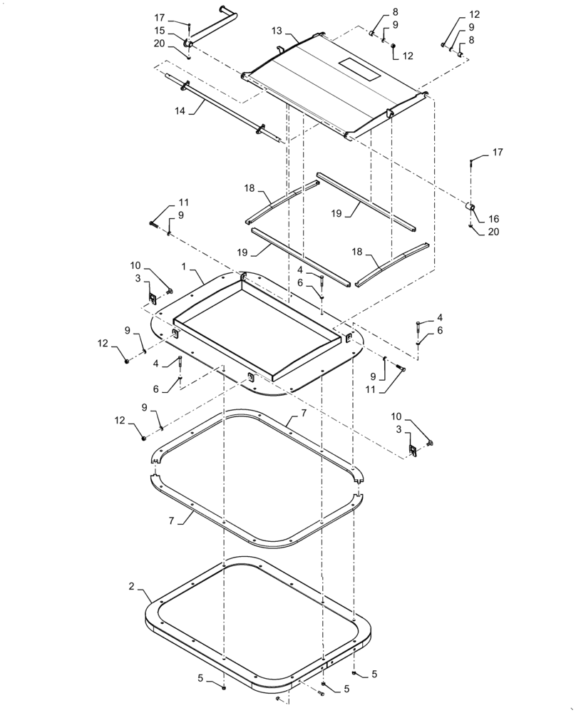 Схема запчастей Case IH 4465 - (77.100.AC[03]) - TANK LID LEFT (77) - SEEDING/PLANTING