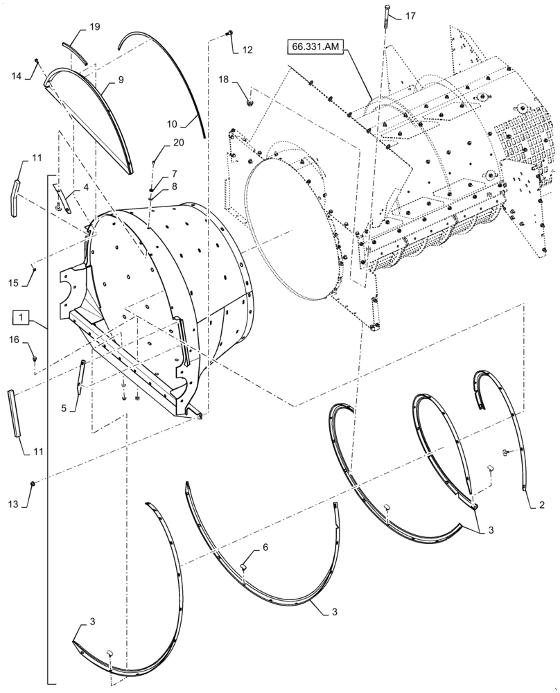 Схема запчастей Case IH 6140 - (66.101.AP[02]) - VAR - 722889 - CONE, FEEDER (66) - THRESHING