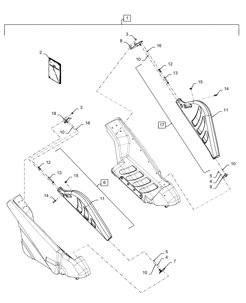Схема запчастей Case IH 4416-30 - (88.100.58[02]) - DIA KIT, FLIP UP TALL CORN ATTACHMENT (88) - ACCESSORIES