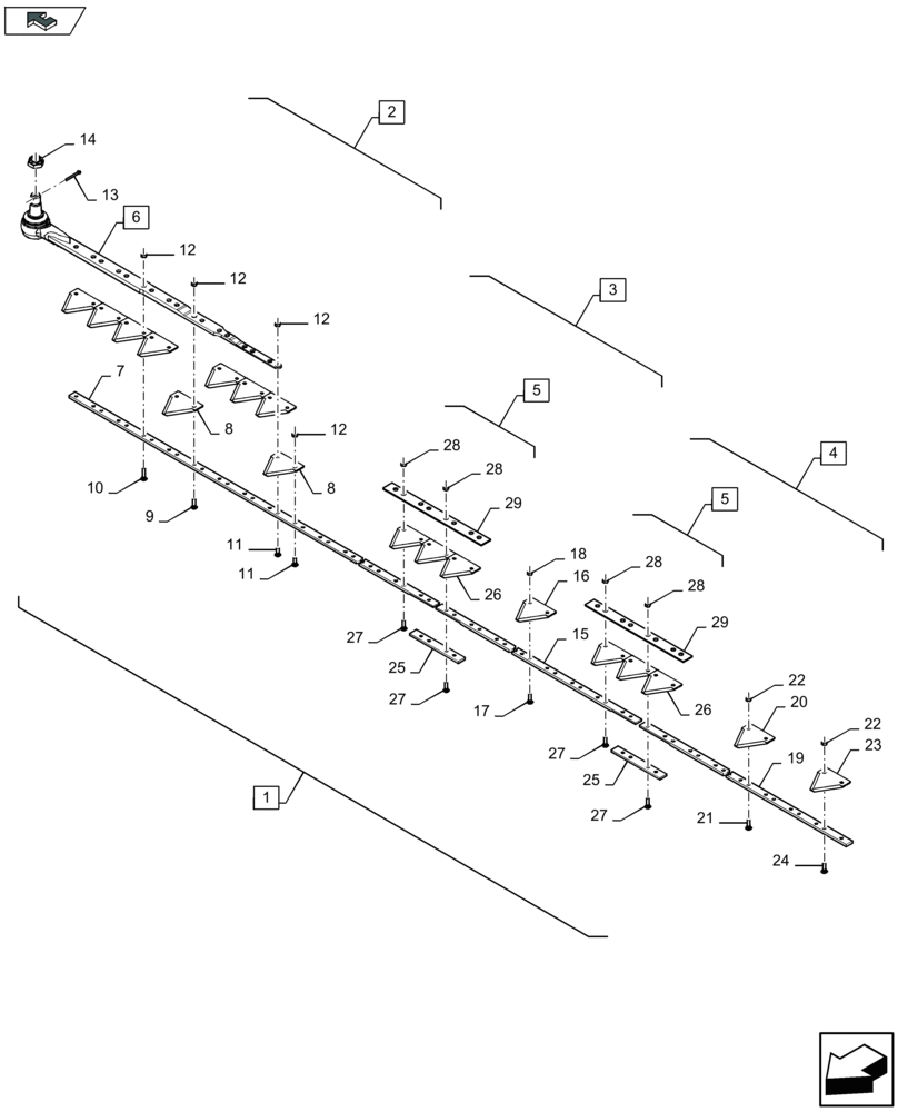 Схема запчастей Case IH 3050-41FT - (58.110.080) - SEGMENTED KNIVES RH (58) - ATTACHMENTS/HEADERS