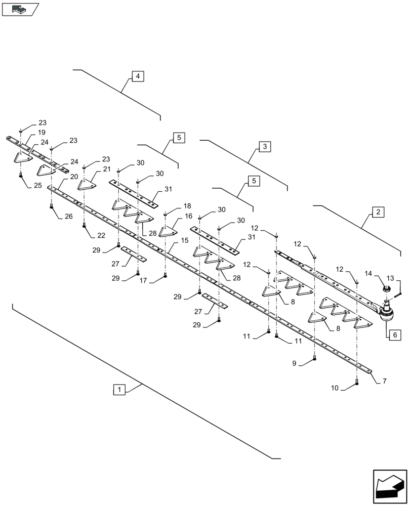 Схема запчастей Case IH 3050-41FT - (58.110.070) - SEGMENTED KNIVES LH (58) - ATTACHMENTS/HEADERS