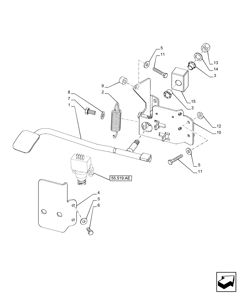 Схема запчастей Case IH MAXXUM 150 - (10.254.AZ) - VAR - 758400 - ENGINE EXHAUST BRAKE (10) - ENGINE