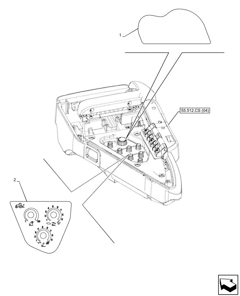 Схема запчастей Case IH MAXXUM 135 - (90.108.AA[06]) - VAR - 392021 - DECALS, ELECTRONIC CONTROLS, REAR, EDC, W/ SLIP CONTROL (90) - PLATFORM, CAB, BODYWORK AND DECALS