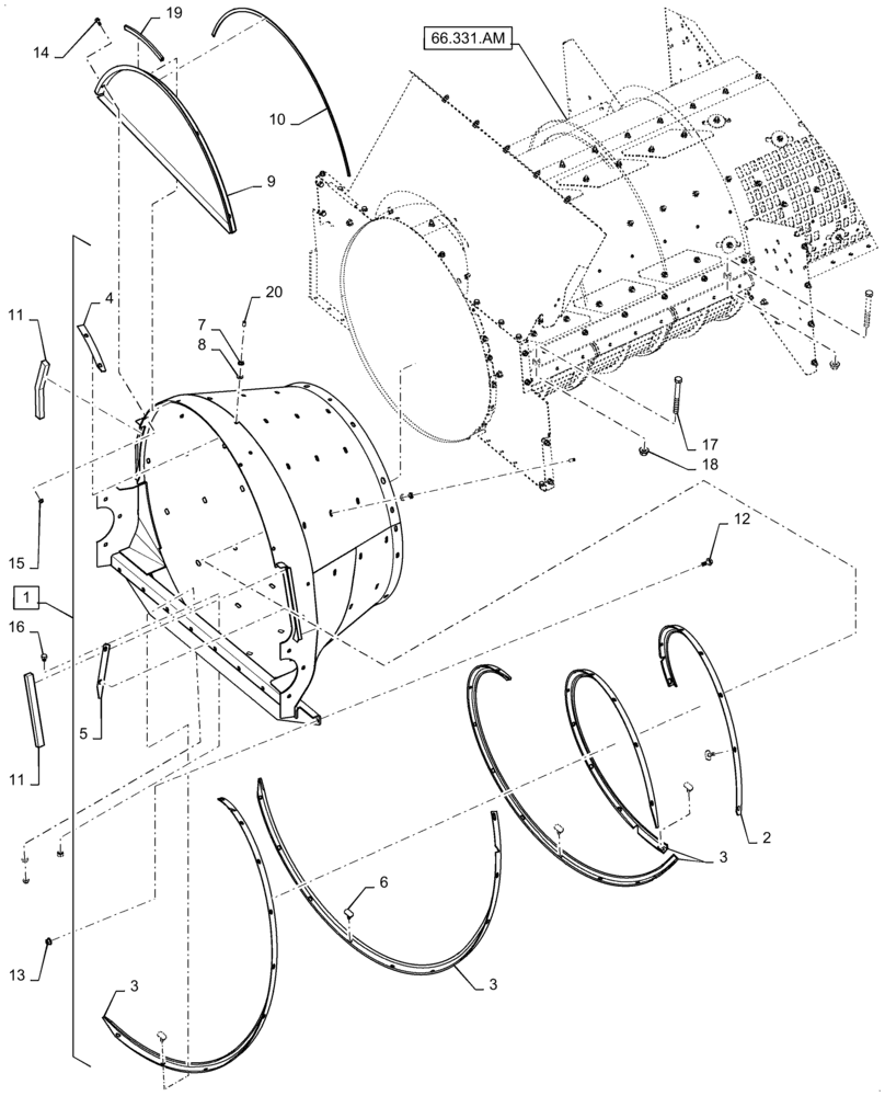 Схема запчастей Case IH 6140 - (66.101.AP[01]) - VAR - 722888 - CONE, FEEDER (66) - THRESHING