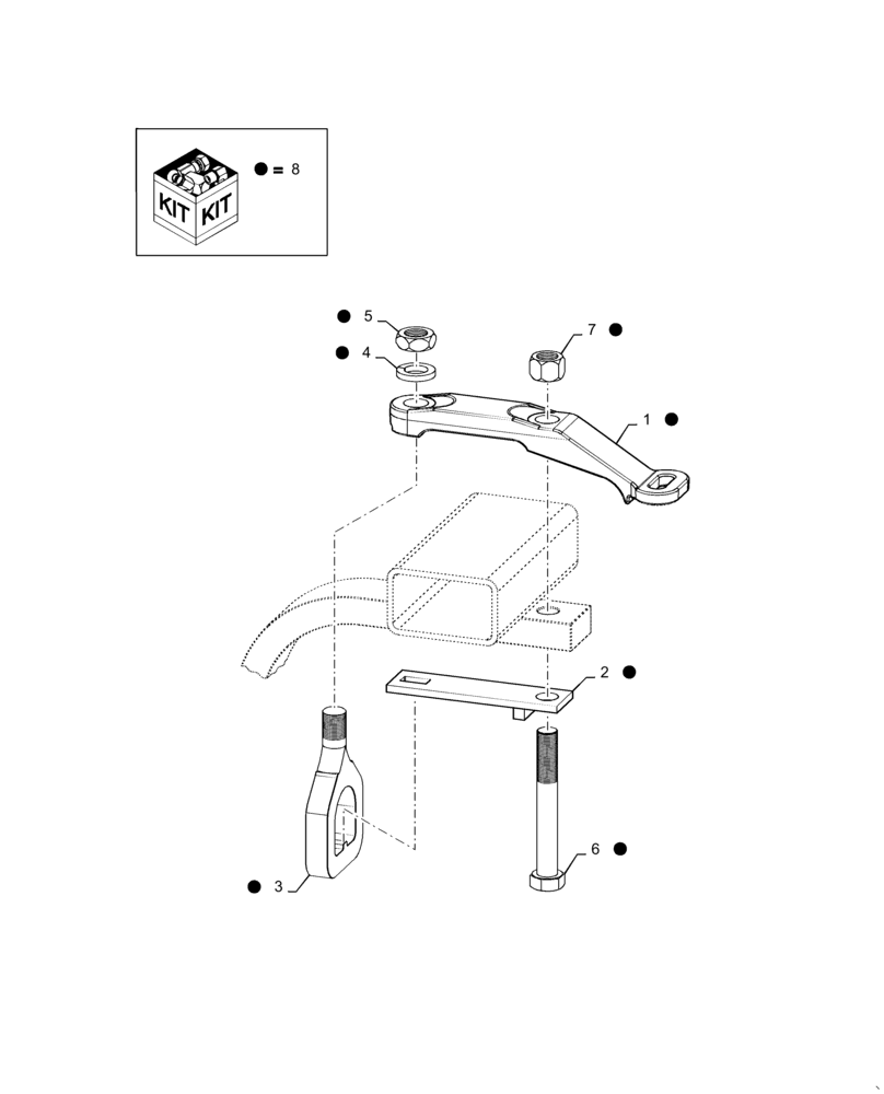 Схема запчастей Case IH 330 TRUE-TANDEM - (90.100.AA[05]) - HEAVY DUTY EYEBOLT UPGRADE KIT 330 (90) - PLATFORM, CAB, BODYWORK AND DECALS