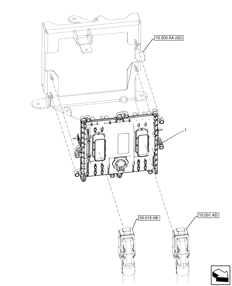 Схема запчастей Case IH MAXXUM 135 - (55.015.AA) - VAR - 392194, 758400 - ENGINE, ELECTRONIC CONTROL UNIT (55) - ELECTRICAL SYSTEMS