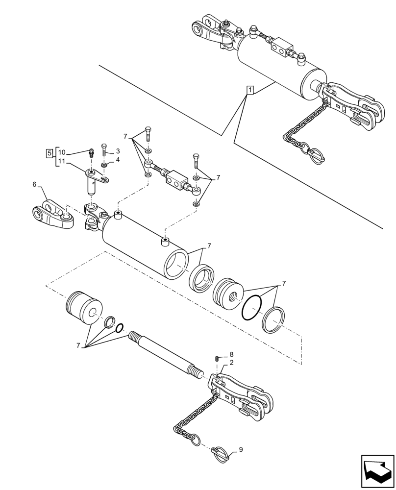 Схема запчастей Case IH MAXXUM 135 - (37.120.AV[04]) - VAR - 390911, 743811 - 3 POINT HITCH, REAR, W/ HYDRAULIC LIFT ARM (37) - HITCHES, DRAWBARS & IMPLEMENT COUPLINGS