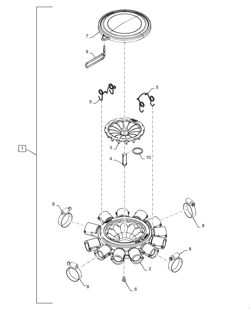 Схема запчастей Case IH 700 - (77.100.AC[06]) - HEADER 12 PORT EZ FLOW (77) - SEEDING/PLANTING
