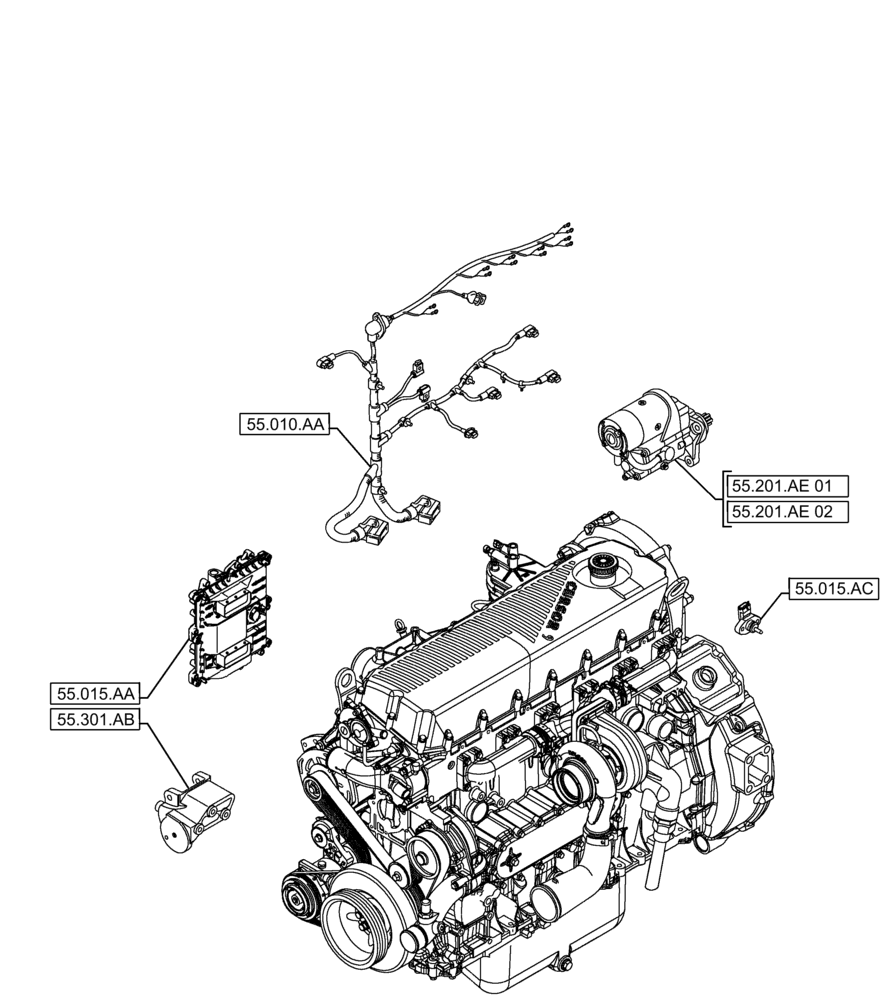 Схема запчастей Case IH F2CFE613A B006 - (00.000.55) - PICTORIAL INDEX - ELECTRICAL SYSTEMS (00) - GENERAL & PICTORIAL INDEX