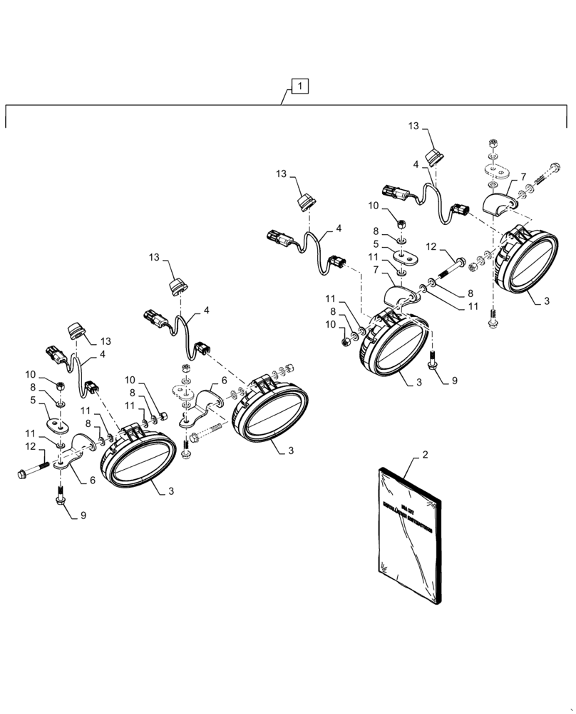 Схема запчастей Case IH QUADTRAC 500 - (88.100.55[13]) - DIA KIT, REAR CAB LIGHTING, LED (88) - ACCESSORIES