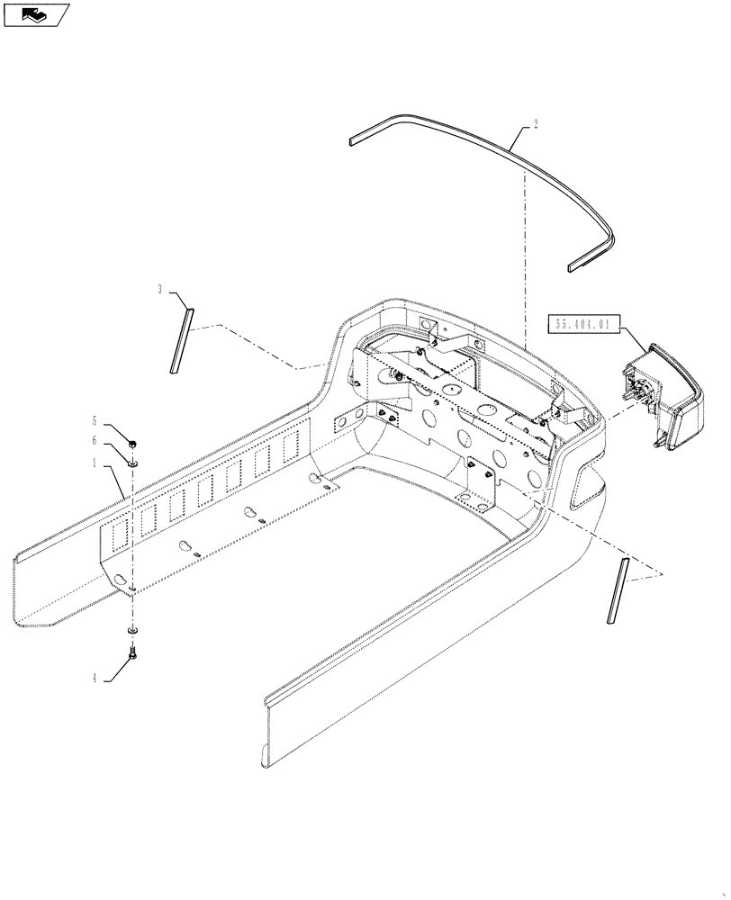 Схема запчастей Case IH 4430 - (90.100.02) - FRONT HOOD, LOWER (90) - PLATFORM, CAB, BODYWORK AND DECALS