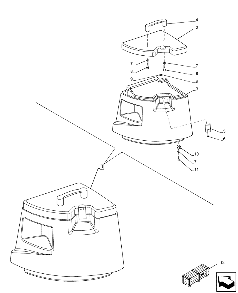 Схема запчастей Case IH MAXXUM 135 - (90.160.AM [06]) - VAR - 758570 - CAB STORAGE BOX, REAR, LH, COMPONENTS (90) - PLATFORM, CAB, BODYWORK AND DECALS