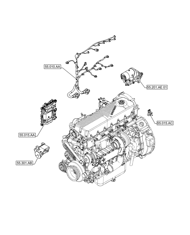 Схема запчастей Case IH F2CFE613E B006 - (00.000.55) - PICTORIAL INDEX - ELECTRICAL SYSTEMS (00) - GENERAL & PICTORIAL INDEX
