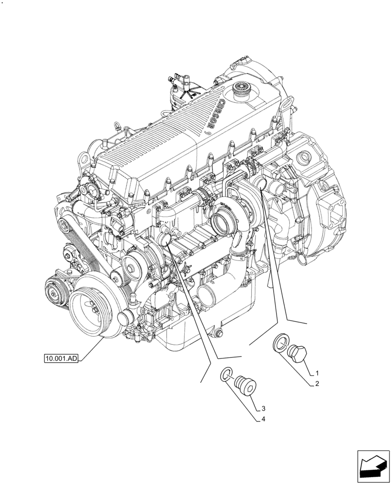 Схема запчастей Case IH F2CFE613E B006 - (10.408.AA) - OIL COOLER, SUPPLY, CONNECTING (10) - ENGINE