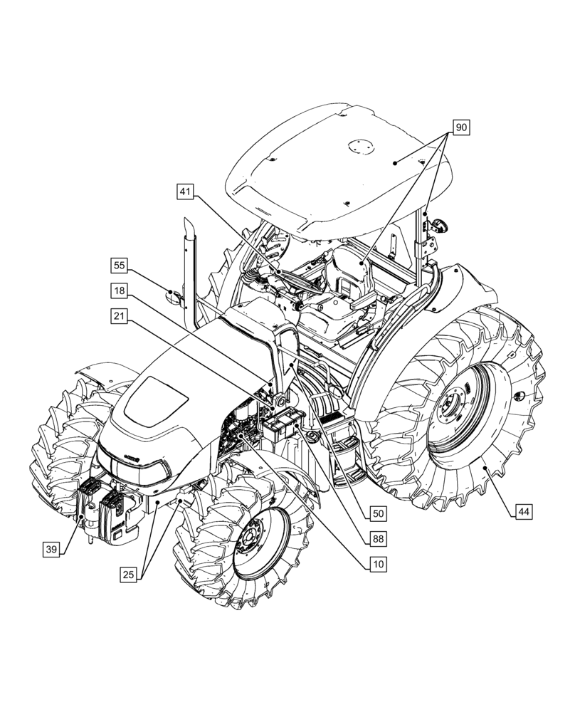 Схема запчастей Case IH FARMALL 110A - (00.000.00[03]) - PICTORIAL INDEX - MAIN SECTIONS (00) - GENERAL & PICTORIAL INDEX